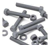 50 x Tornillos de cabeza hexagonal Gris Tornillos y tuercas de PVC, resistentes al óxido y al tiempo atmosférico, fuertes, UPVC, tornillos y tuercas plásticas, M6 x 40mm