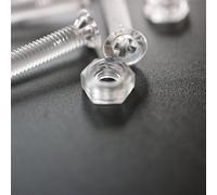 50 x tuercas y tornillos avellanados con agujero transversal, Plástico Acrílico transparente, M3 x 20mm - Tornillos de Plástico Acrílico, transparente tornillos de cabeza plana