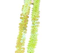 50 Yards of Sequined Lace Ribbon Trim, Suitable For Wedding and Formal Wear Embellishment(Green)