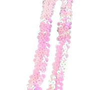 50 Yards of Sequined Lace Ribbon Trim, Suitable For Wedding and Formal Wear Embellishment(Light Pink)