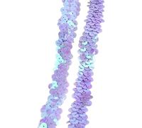 50 Yards of Sequined Lace Ribbon Trim, Suitable For Wedding and Formal Wear Embellishment(Light Purple)