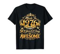 50 Year Old Made in 1976 Retro Floral 50th Birthday Women Camiseta