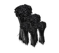 500/1000 piezas de bridas de nailon de plástico autoblocantes con cremallera negra, juego de bridas de nailon for cables, cierre de seguridad con bucle(2.5x250 500pcs)