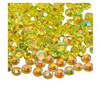 500-1000 piezas de diamantes imitación AB transparentes sin fijación en caliente, resina, con parte trasera plana, for decoración uñas, joyas y prendas, pegamento(Lemon yellow,2mm 1000pcs)