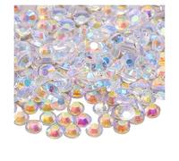 500-1000 piezas de diamantes imitación AB transparentes sin fijación en caliente, resina, con parte trasera plana, for decoración uñas, joyas y prendas, pegamento(White,2mm 1000pcs)