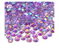 500-1000 piezas de diamantes imitación AB transparentes sin fijación en caliente, resina, con parte trasera plana, for decoración uñas, joyas y prendas, pegamento(Light purple,2mm 1000pcs)