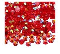 500-1000 piezas de diamantes imitación AB transparentes sin fijación en caliente, resina, con parte trasera plana, for decoración uñas, joyas y prendas, pegamento(Red,3mm 1000pcs)
