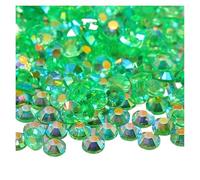 500-1000 piezas de diamantes imitación AB transparentes sin fijación en caliente, resina, con parte trasera plana, for decoración uñas, joyas y prendas, pegamento(Grass green,4mm 500pcs)