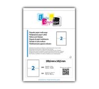 500 A4 hoja 2 pegatina 199,6 x 143,5 mm adhesivo de la etiqueta de papel para una impresora de chorro de tinta y láser etiqueta