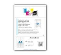 500 A4 hoja 44 etiqueta de papel etiqueta adhesiva 50 x 25 mm para impresoras de chorro de tinta y láser