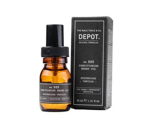 500 Beard & Mustache Specifics No. 505, Aceite para barba, Vainilla misteriosa, Vitamina E, Para brillo y suavidad, 30 ml
