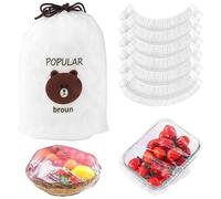 500 bolsas reutilizables de plástico, film transparente con goma, capuchas elásticas para frutas y verduras, gorro de ducha desechable para alimentos, gorro de ducha desechable
