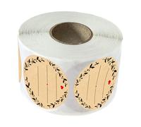 500 calcomanías adhesivas marrones con diseños de corona para propietarios de tiendas de escritura y decoraciones navideñas, etiquetas redondas para tarros, etiquetas de patrón de corona