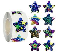 500 calcomanías de estrella espacial de 1 pulgada, 500 unidades por rollo, calcomanías de vinilo moradas para recompensa de niños, álbumes de recortes, decoración del hogar y la escuela (B)