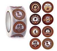 500 calcomanías para bebidas de café, etiquetas adhesivas de sellado de regalo, ideales para tazas de café, botellas, bolsas de caramelos, etiquetas de recuerdos de fiesta, botellas, contenedores