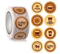500 calcomanías para bebidas de café, etiquetas adhesivas de sellado ideales para tazas de café, bebidas, botellas, bolsas de caramelos, recuerdos de fiesta