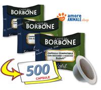 500 Cápsulas → Café Borbone Compatibles BIALETTI - Mezcla LIGHT BLUE y DEK Deca
