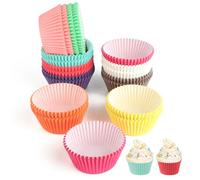 500 Cápsulas Muffins/Magdalenas con 10 Tonos Pastelados - Vasos desechables para hornear,Papel Antiadherente Decorativo, Aptas Horno/Microondas para Bodas/Cumpleaños (Reciclado, Profesionales)