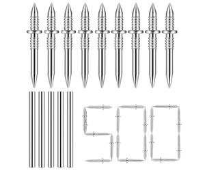 500 clavos para zócalo, clavos de doble cabeza con herramienta de manga, tornillos sin rastro para muebles del hogar, madera y bricolaje