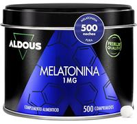 500 Comprimidos Melatonina Pura 1mg - Pastillas para Dormir Bien 500 noches | Comprimidos contra el insomnio, cansancio y fatiga - (+16 meses) - Conciliar el sueño - Fabricada en España- Vegano - ALDOUS