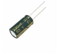500 condensadores electrolíticos de 63 V y 330 µF. Volumen: 10 x 20.