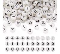 500 cuentas acrílicas redondas planas del alfabeto que brillan en la oscuridad, cuentas acrílicas para hacer joyas