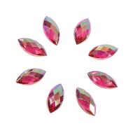 500 diamantes de imitación de ojo de caballo con parte trasera plana, 0.276 x 0.591 in, cristales acrílicos AB, joyas para manualidades, joyas para ropa, zapatos, bolsa, (Rosa roja)