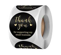 500 etiquetas adhesivas redondas con texto en inglés "Thank You for Your Supporting" de 1.5 pulgadas