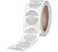 500 etiquetas de advertencia de velas blancas para tarros de velas, calcomanías de seguridad para velas, calcomanías de velas para hacer velas, tarros de velas y latas, manualidades (1 pulgada)