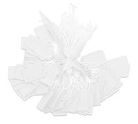 500 etiquetas de precio de joyería con cuerda fija, etiquetas con cordón elástico, etiquetas de exhibición, etiquetas de precio de papel (blanco)