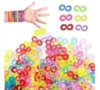 500 Ganchos de Colores para Pulseras de Goma,Clips en S para Telar,Accesorios para Manualidades Infantiles Conectar Accesorio de Joyería