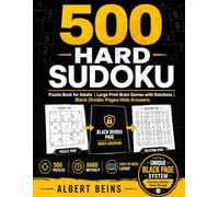500 Hard Sudoku: Puzzle Book for Adults | Large Print Brain Games with Solutions | Black Divider Pages Hide Answers