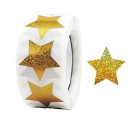 500 Hojas de Pegatinas de Estrellas Brillantes y Doradas, Adecuadas para Tarjetas de Felicitación de Bricolaje, Manuales, Artesanías y Diarias