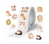 500 Hojas De Pegatinas Gatos En Rollo, Pegatinas Ka-waii De Gato Con 5 Patrones Diferentes De Garabatos De Gato, Con Expresiones, Poses Y Movimientos Lindos, Para Sellos De Sobres