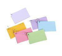 500 hojas de tarjetas de estudio perforadas, 6 tarjetas a rayas de colores, notas para estudiar la oficina