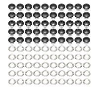 500 juegos de ojales, ojales redondos de cobre de 6 mm, ojales de metal resistentes para artesanía en cuero, kit de reparación de bricolaje fácil de instalar con herramienta (Negro brillante)