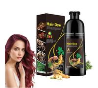 500 ml de champú 3 en 1, tinte instantáneo para el cabello para hombres y mujeres, champú de color natural y duradero (winered)
