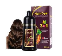 500 ml de champú de color para el cabello 3 en 1, champú colorante instantáneo para hombres y mujeres, champú de color natural y duradero (Golden Brown)