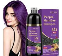 500 ml Hair Dye Shampoo 3 en 1, Champu tinte Canas, Champu Color Instantáneo, Champú tinte Cubre Canas, Hair Color, Tinte de pelo en minutos Champú tinte para Mujer Hombre (Violeta)