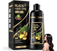 500 ml Hair Dye Shampoo 4 en 1,Champú para teñir el cabello, -per capelli grigi, Cobertura De Canas En En Minutos para Hombres Mujeres-Negro