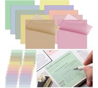 500 notas adhesivas transparentes, notas adhesivas translúcidas, notas adhesivas transparentes, anotaciones autoadhesivas impermeables, bloc de notas de color arcoíris transparente a través de la oficina, suministros escolares de la Biblia, mensaje recordatorio