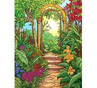 500 Pages of Green Dreams: A Garden Coloring Book kids or adults.: Draw joy from each flower-filled scene.