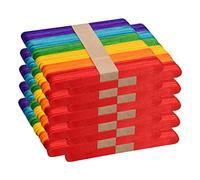 500 Palitos de Madera de Colores para Manualidades, Palitos de Paleta de Madera para Manualidades de Niños