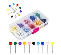 500 PCS Chinchetas de Mapa Colorido de los Pasadores de Empuje Alfileres, alfileres Redondos de Cabeza Redonda, Puntos de Aguja de Acero para Tarjetas, Tablones de Corcho, 10 Coloresra