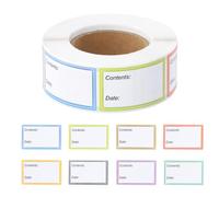 500 Pcs Etiquetas Congelador Adhesivas Personalizadas, 40x25mm, de Fecha para Alimentos Extraíbles Resistentes Aceite y Agua, Rollo Autoadhesivas Tarros Cocina (A)