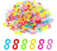 500 Pcs Ganchos para Pulseras de Goma Clips Loom Bands Ganchos S-Clips de Colores Cierres para Pulseras Ganchos Clips Plástico para Hacer Manualidades