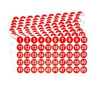 500 PCS Pegatinas De Números 1 a 50 Calcomanía Autoadhesiva Circular,25 Mm Rojo Imperméable Chiffres Adhesifs Autocollant,Pegatinas Numeradas Autoadhesivas,Pour Boîte Aux Lettres,Fenêtre,Le Bureau