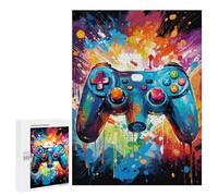 500 PCS Puzzle para adolescentes Colorful Gaming Controller Art Print Teenager-Puzzles Anti-Stress Juguetes Vacaciones en Casa Pasatiempo Desafío Educativo 500 PCS