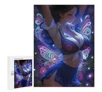 500 PCS Rompecabezas Anime Girl with Butterfly Wings Rompecabezas para Adultos Juguetes Antiestrés Vacaciones En Casa Matar El Tiempo Interacción Entre Padres E Hijos 500 PCS