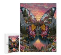 500 PCS Rompecabezas Butterfly Garden Sunset Rompecabezas para Adultos Alivia El Estrés Interacción Entre Padres E Hijos Cumpleaños Y Navidad 500 PCS
